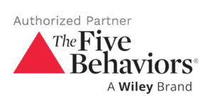 Grafické logo DISC Academy s.r.o. a partnerství s The Five Behaviors, logo společnosti Wiley, zaměření na rozvoj osobnosti a týmovou spolupráci, firemní školení, vzdělávací programy, leadership.